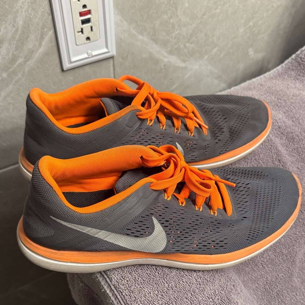 Nike Orange and Gray Athletic Sneakers